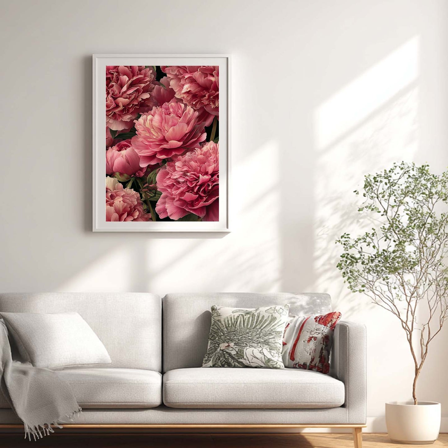 Abstract Pink Flower Canvas Painting – Wall Art for Living Room Bedroom Decoration, Poster Print, Frameless