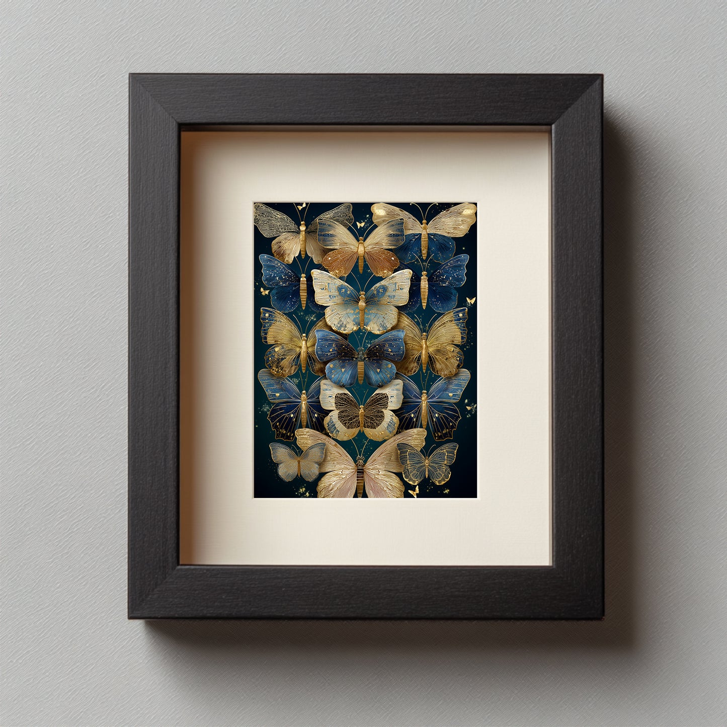 Black Gold Abstract Butterfly Leaves Canvas Painting Wall Art for Living Room Bedroom Decoration, Poster Print, Frameless