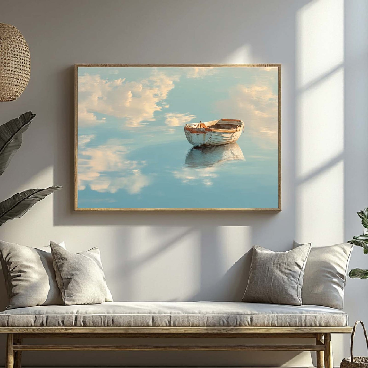 Abstract Landscape Boats on The Lake