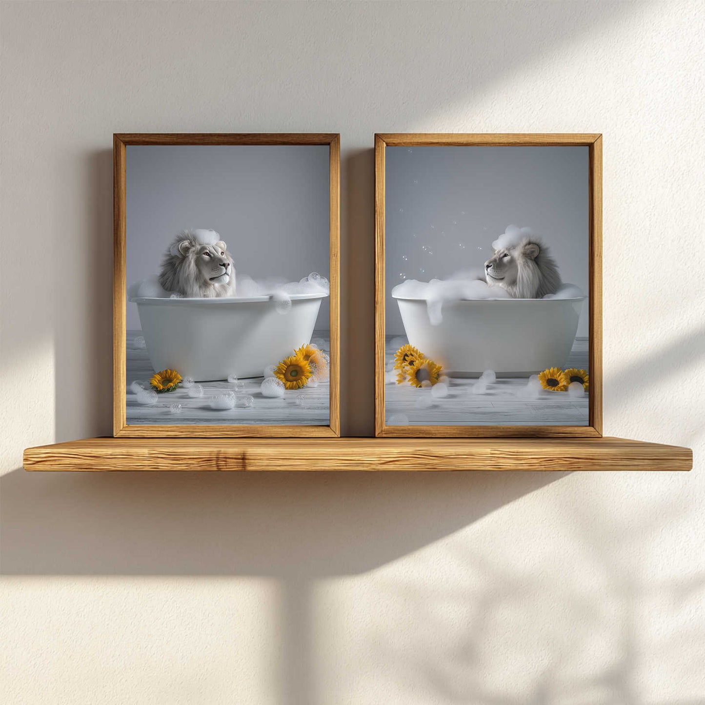 Abstract Funny Animals Taking A Bath
