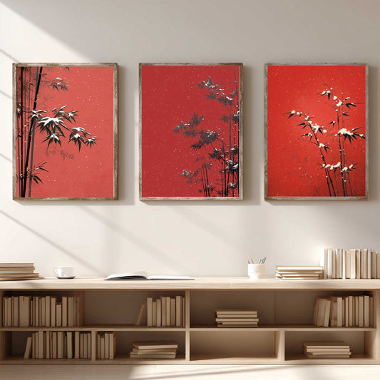 Abstract Landscape Snow Bamboo Chinese Style