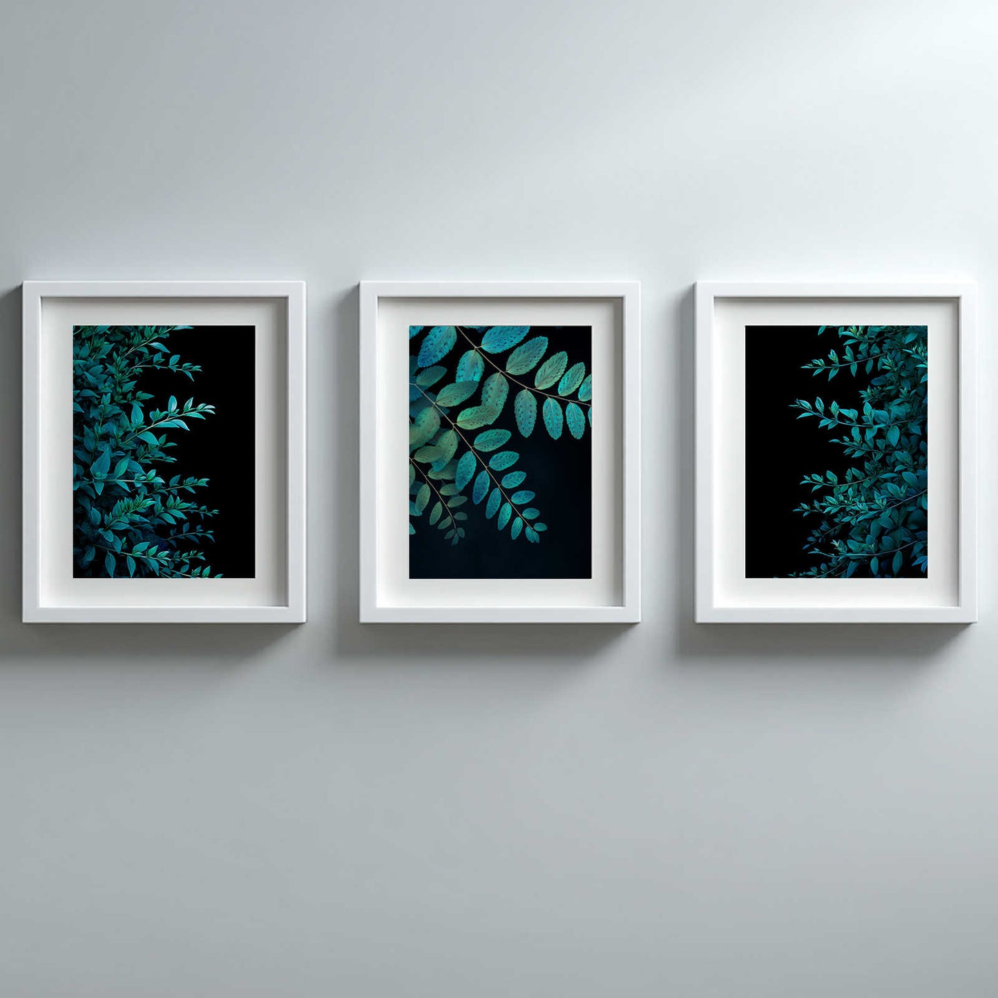Abstract Blue Green Tropical Plant Monstera