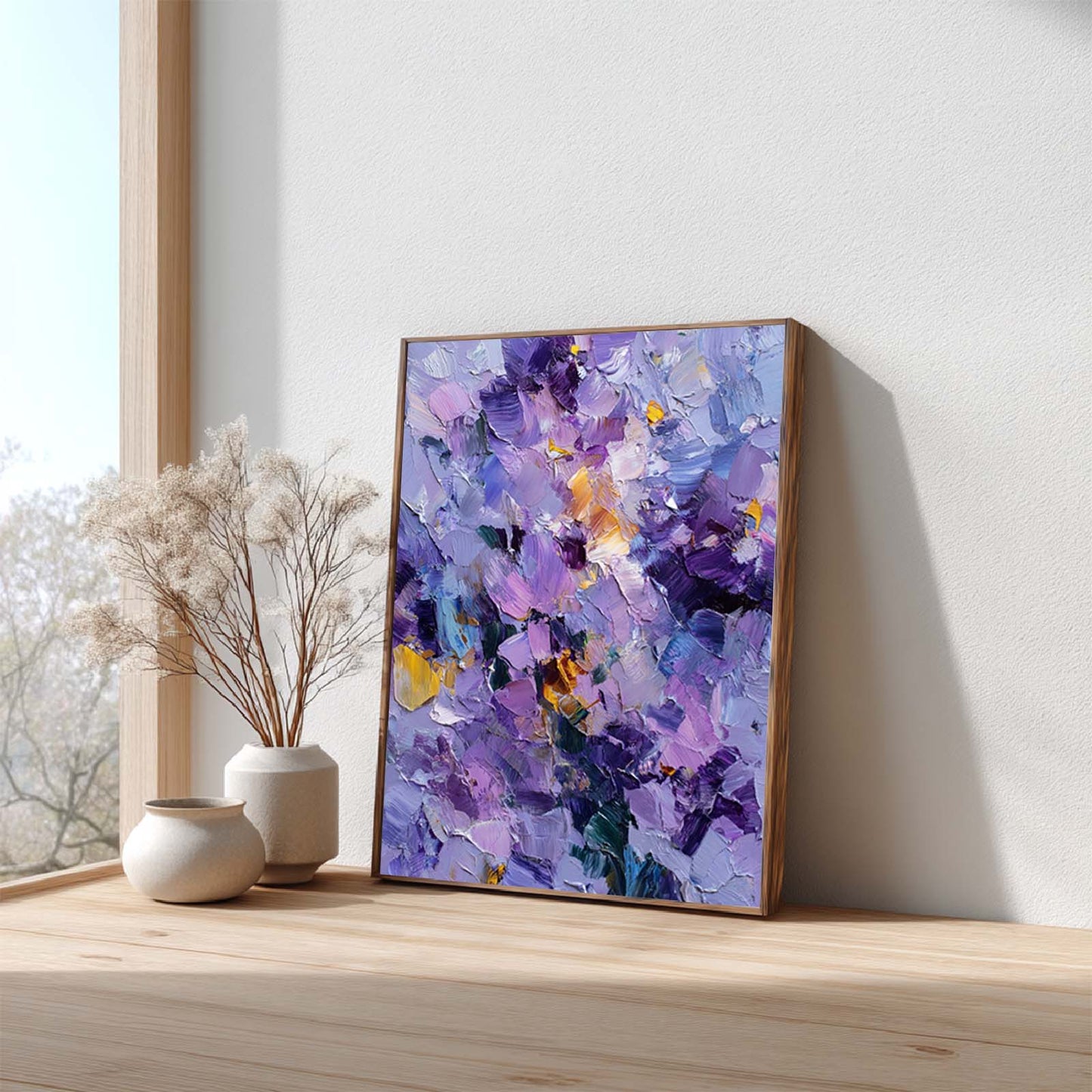 Abstract Oil Painting Purple Lilac