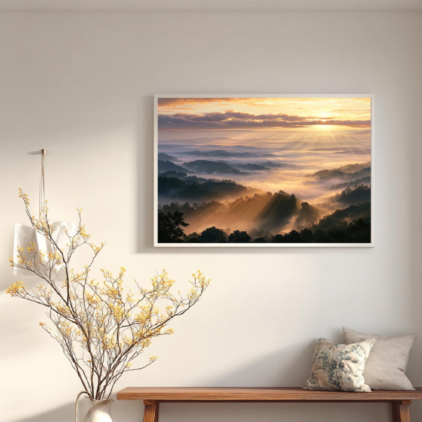 Landscape Sunrise Morning Fog Abstract