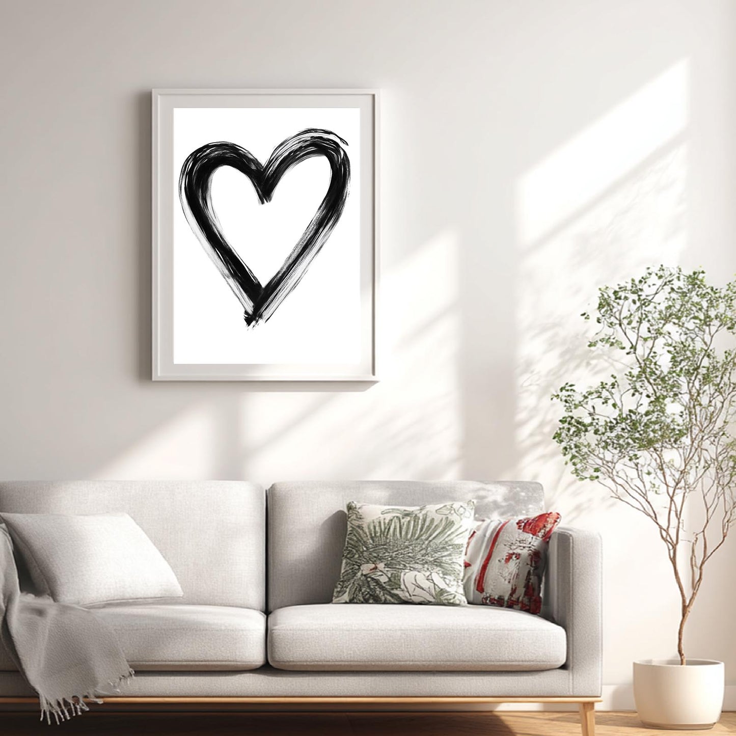 Love Heart Black and white Minimalist