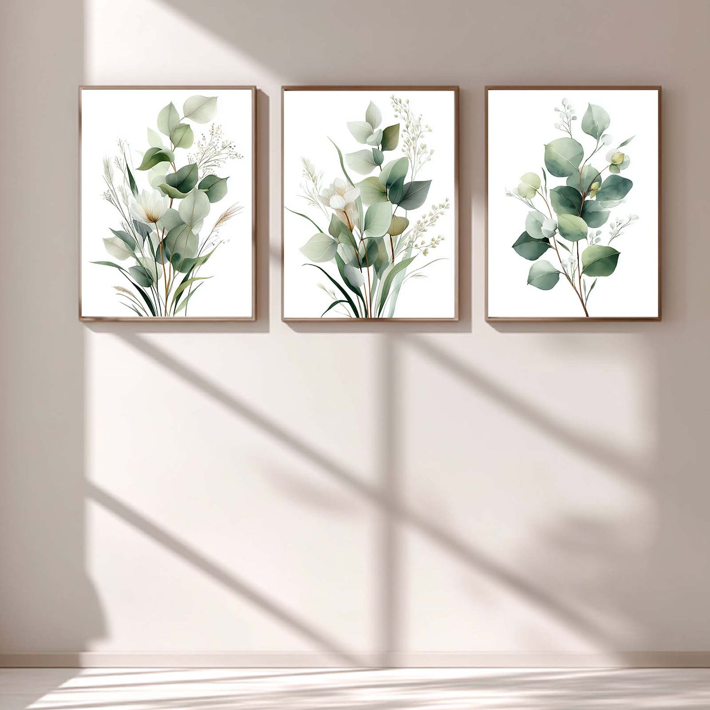 Green Leaves Flower Plant Abstract Canvas Painting Wall Art for Living Room Bedroom Decoration, Poster Print, Frameless