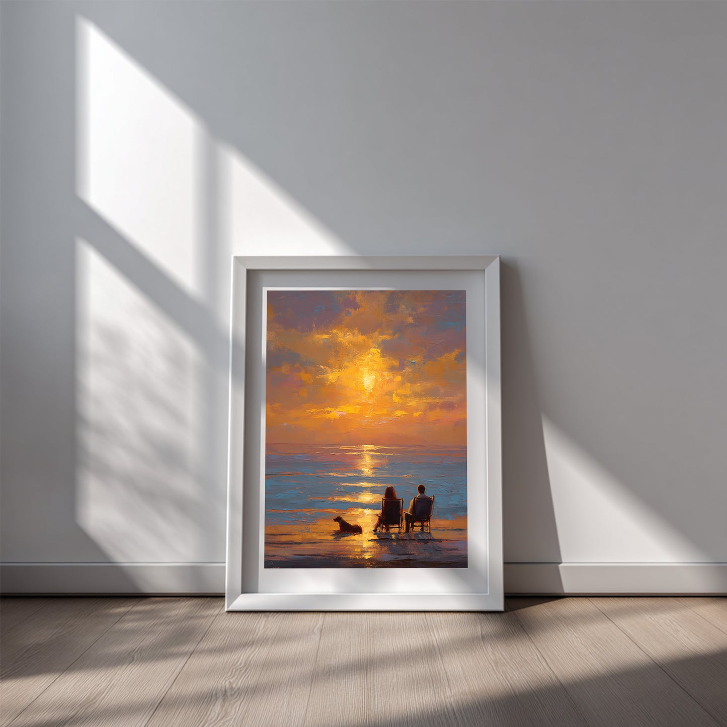 Abstract Landscape Sunset By The Sea Couple