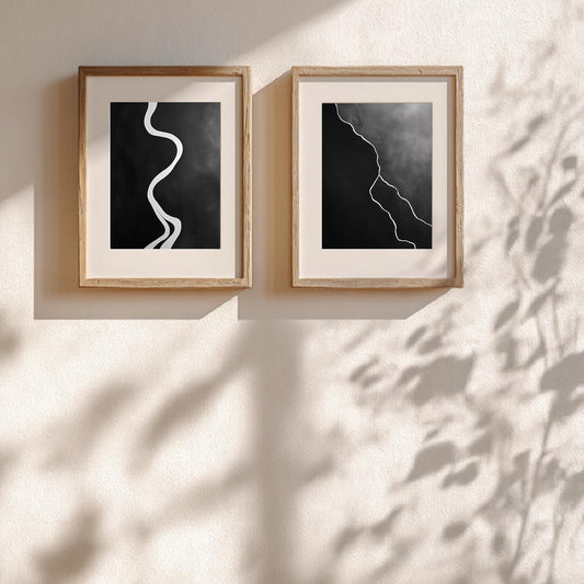 Abstract Beige＆Black Minimalist