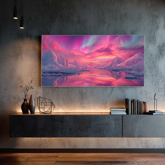 Abstract Landscape Pink Aurora