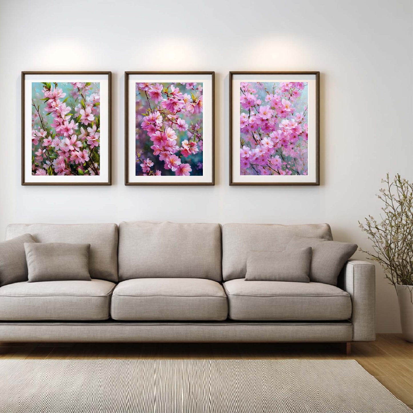 Abstract Spring Landscape Blooming Garden Canvas Painting