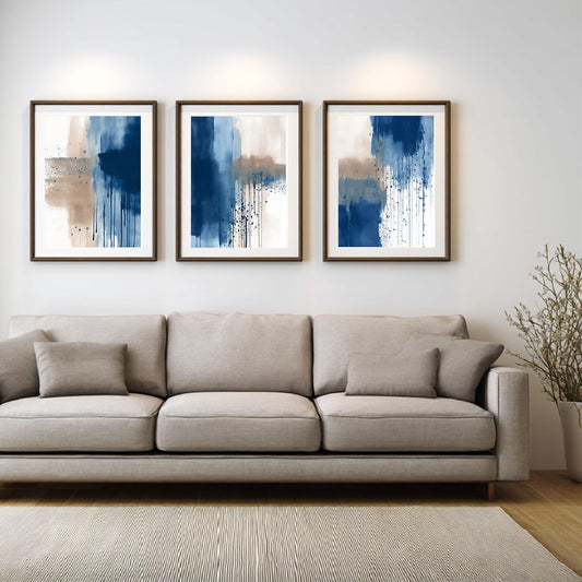 Abstract Blue Gray Beige