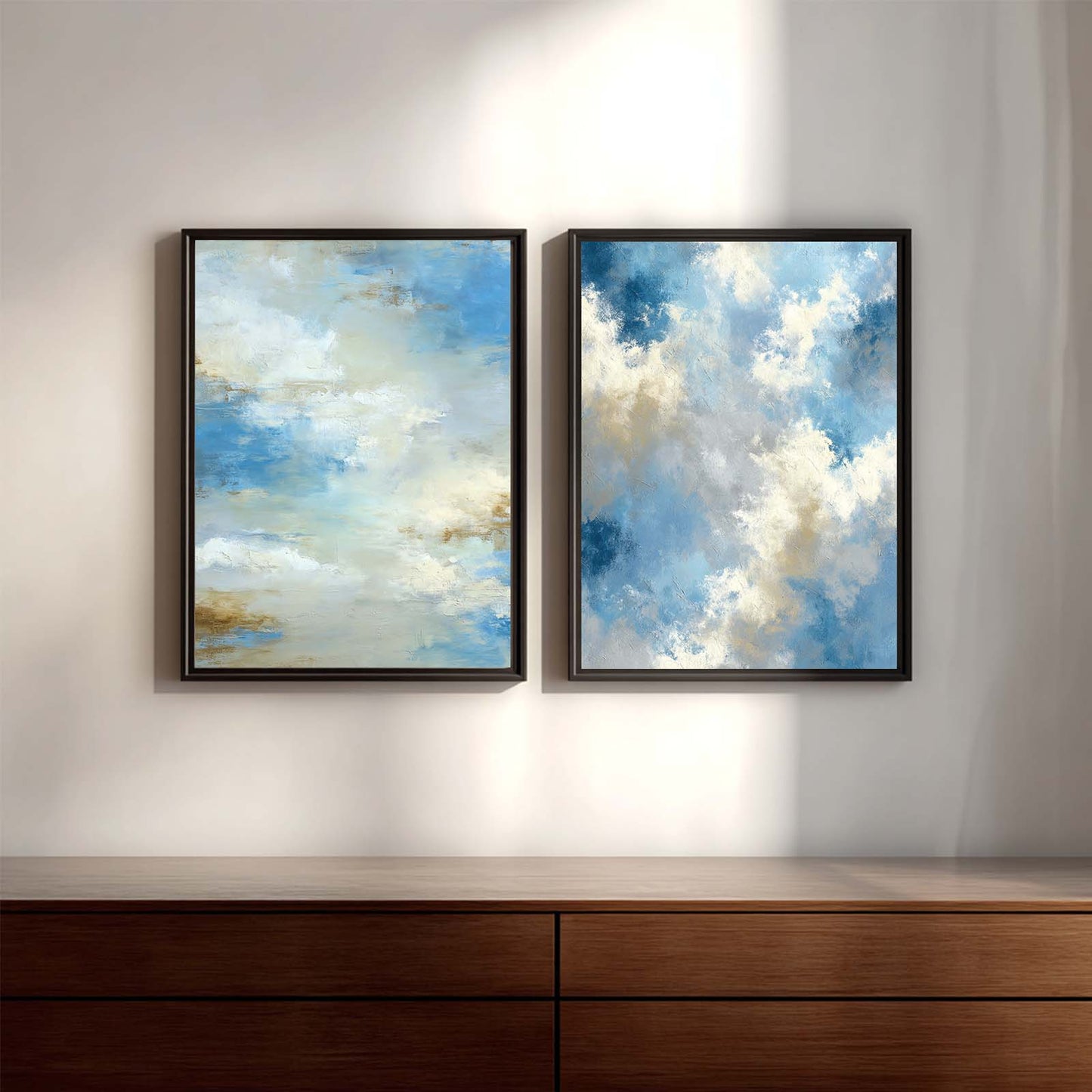 Abstract Painting Modern Blue Beige