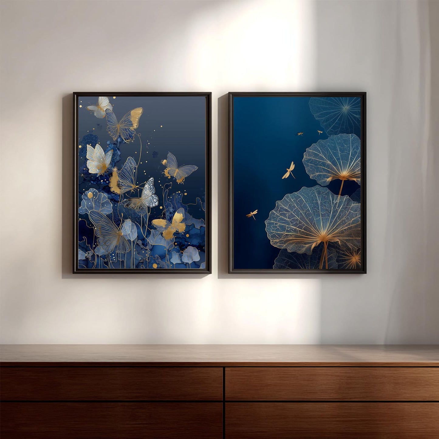 Abstract Blue Butterfly Plants