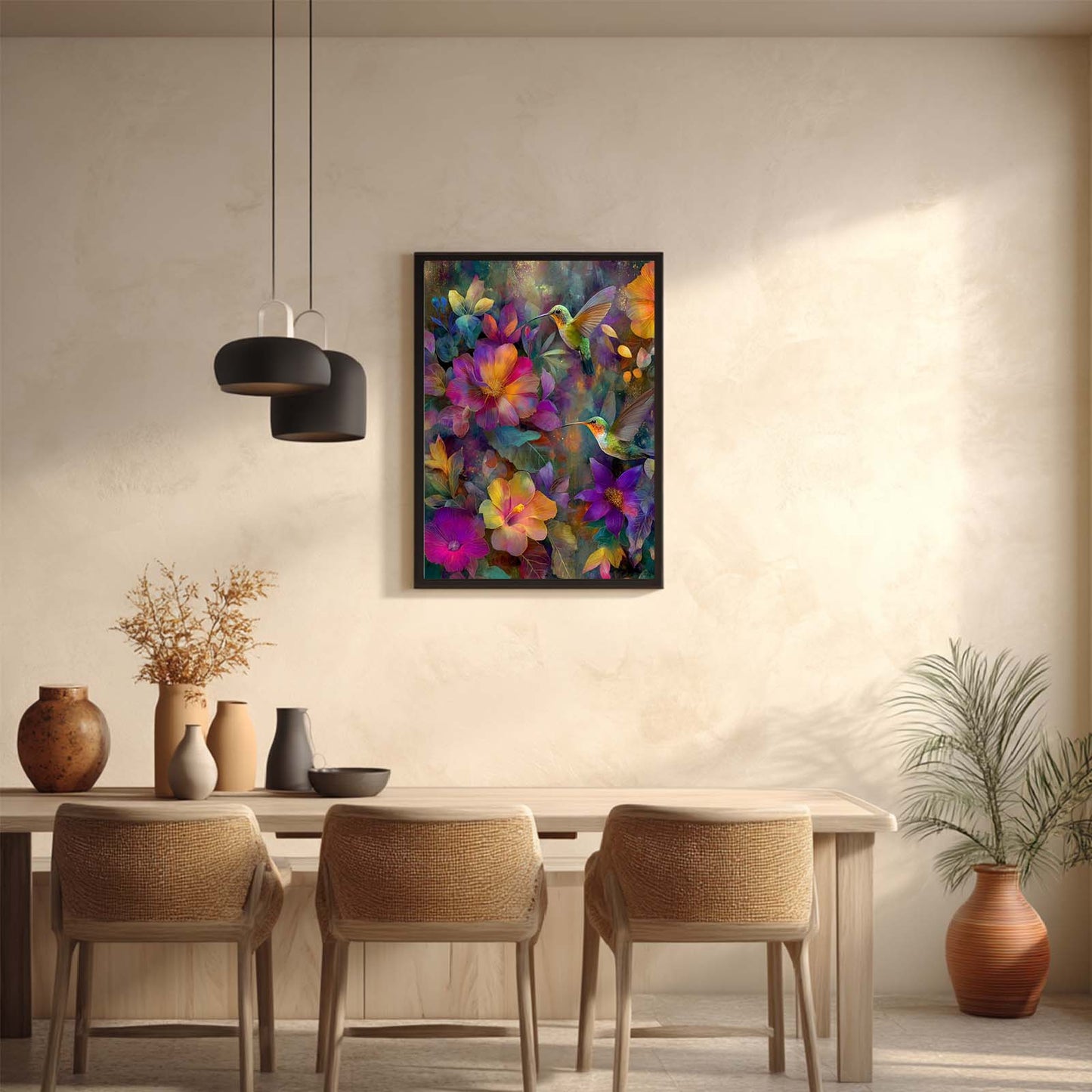 Tropical Flower Plants and Birds