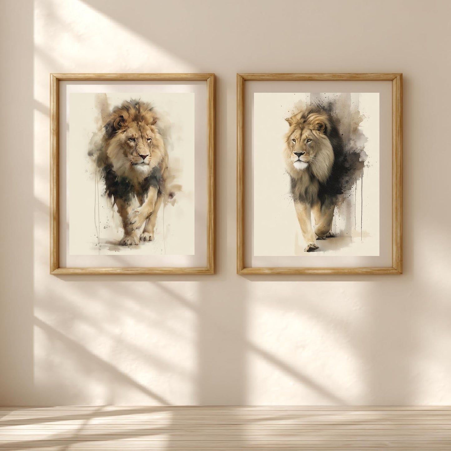 Abstract Beige Lion Animal