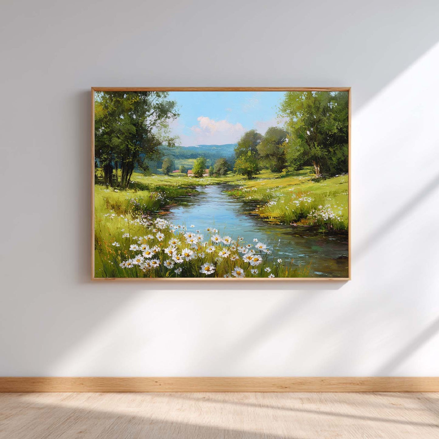 Spring Landscape Wildflowers By The Riverside