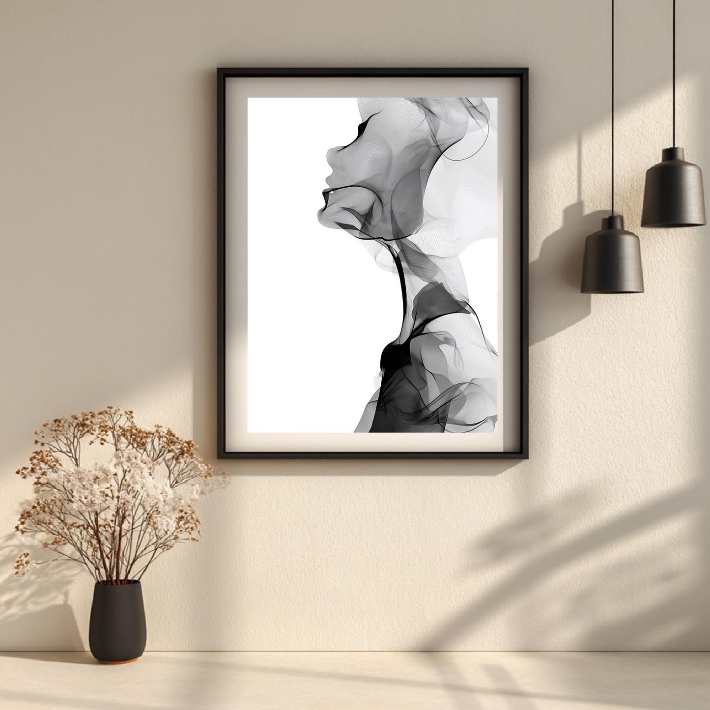 Smoke Shape Black and White Minimalist