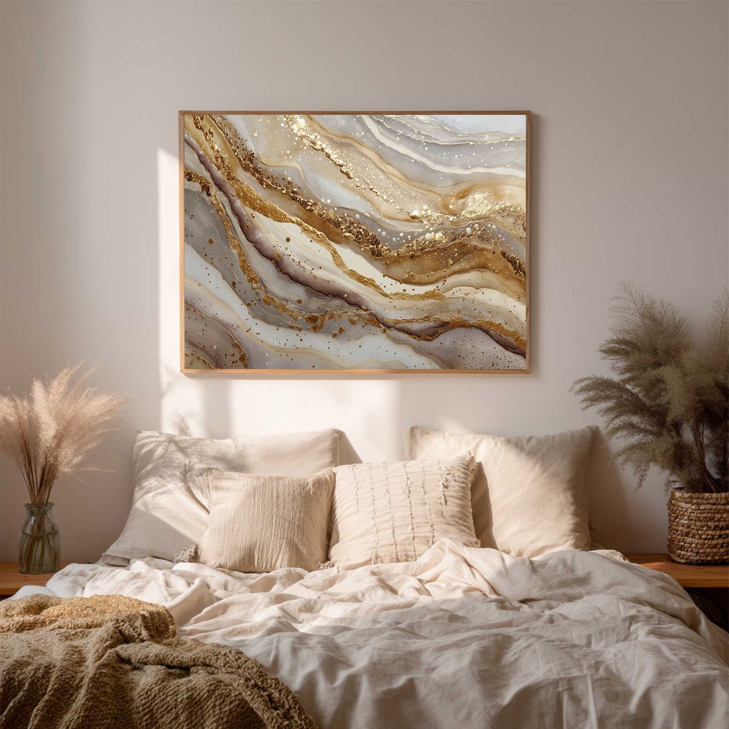 Abstract Beige and Gold Wave
