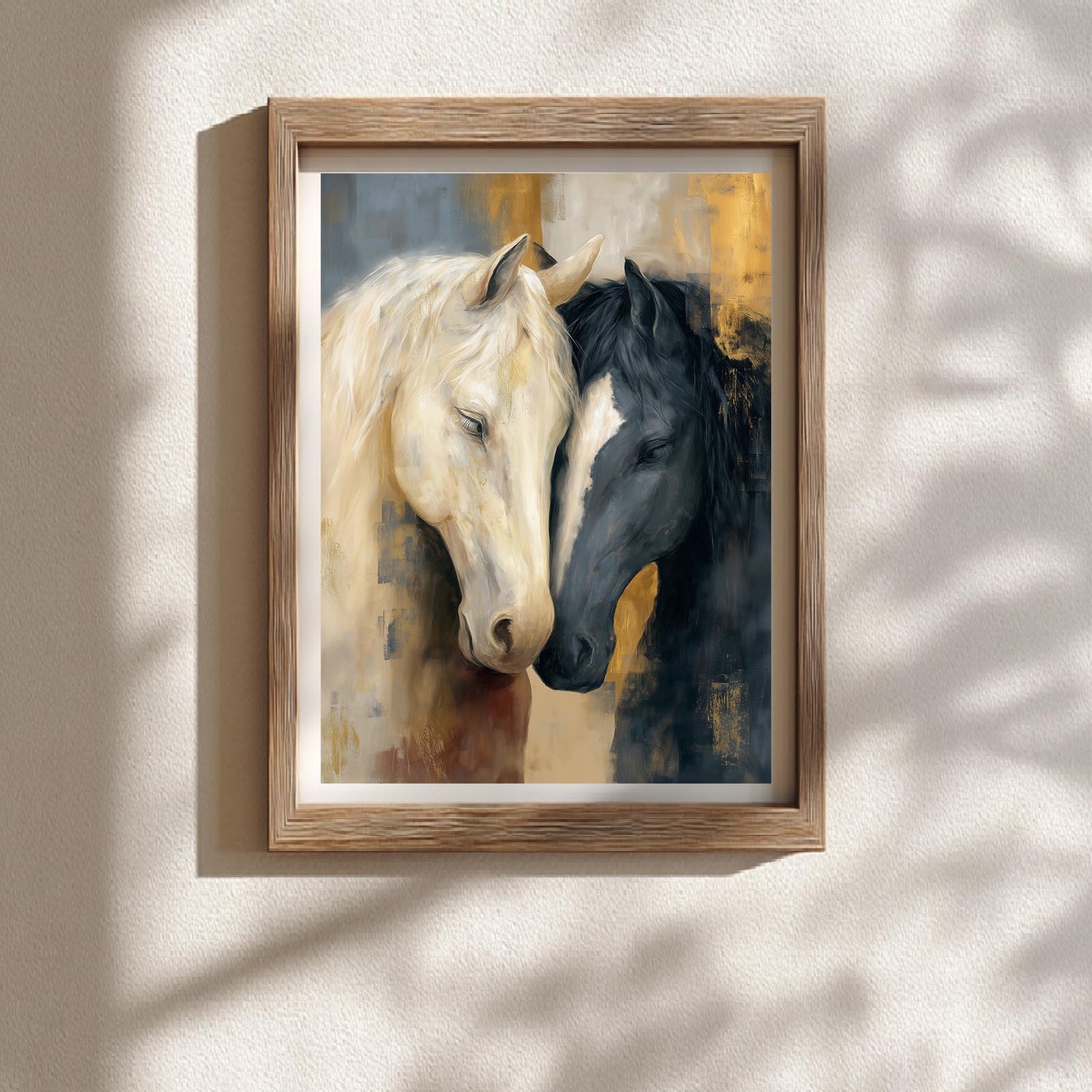 Abstract Black and White Horse