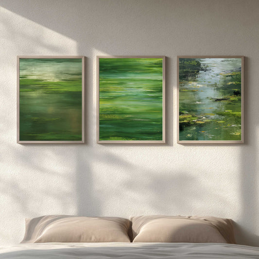 Abstract Landscape Summer Green Pond