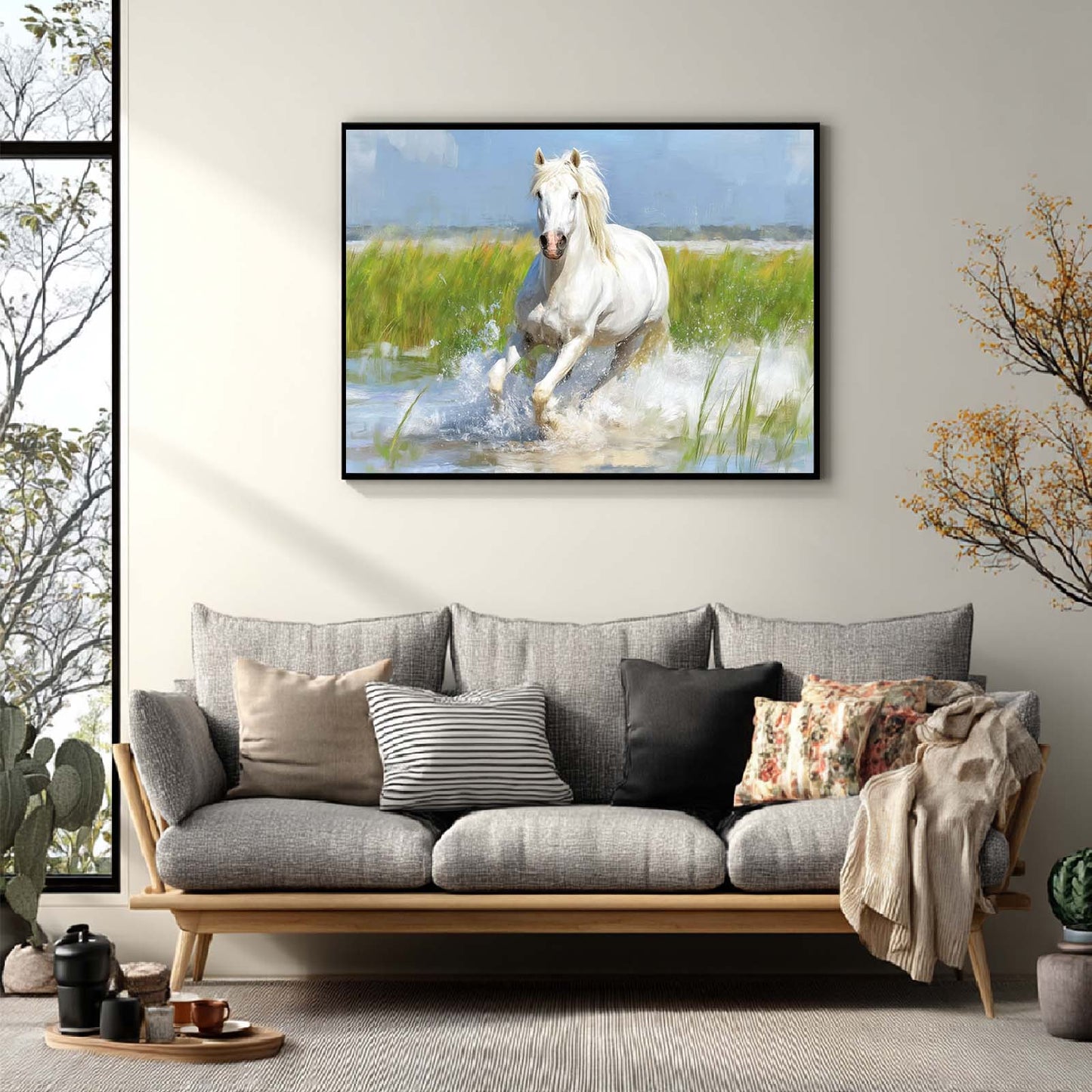 Abstract Horse Animal Canvas Painting Wall Art for Living Room Bedroom Decoration, Poster Print, Frameless