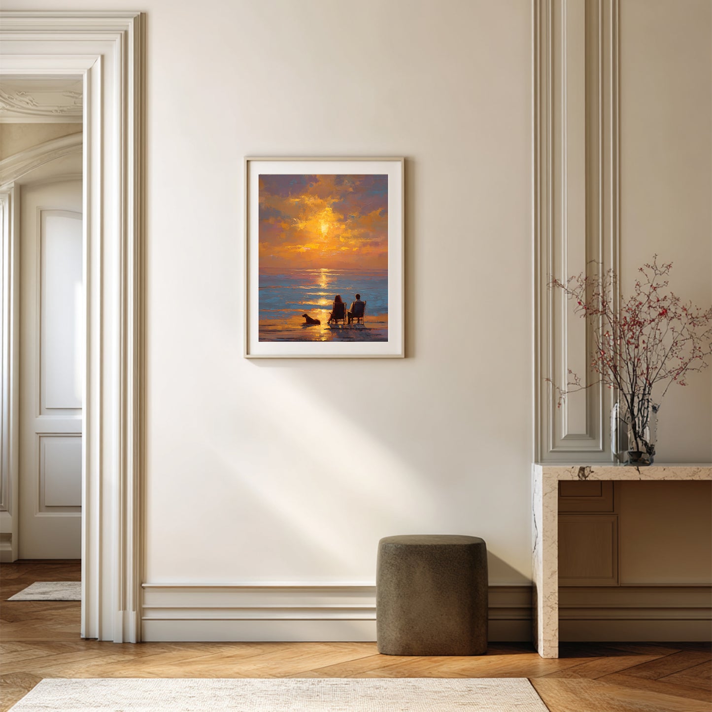 Abstract Landscape Sunset By The Sea Couple