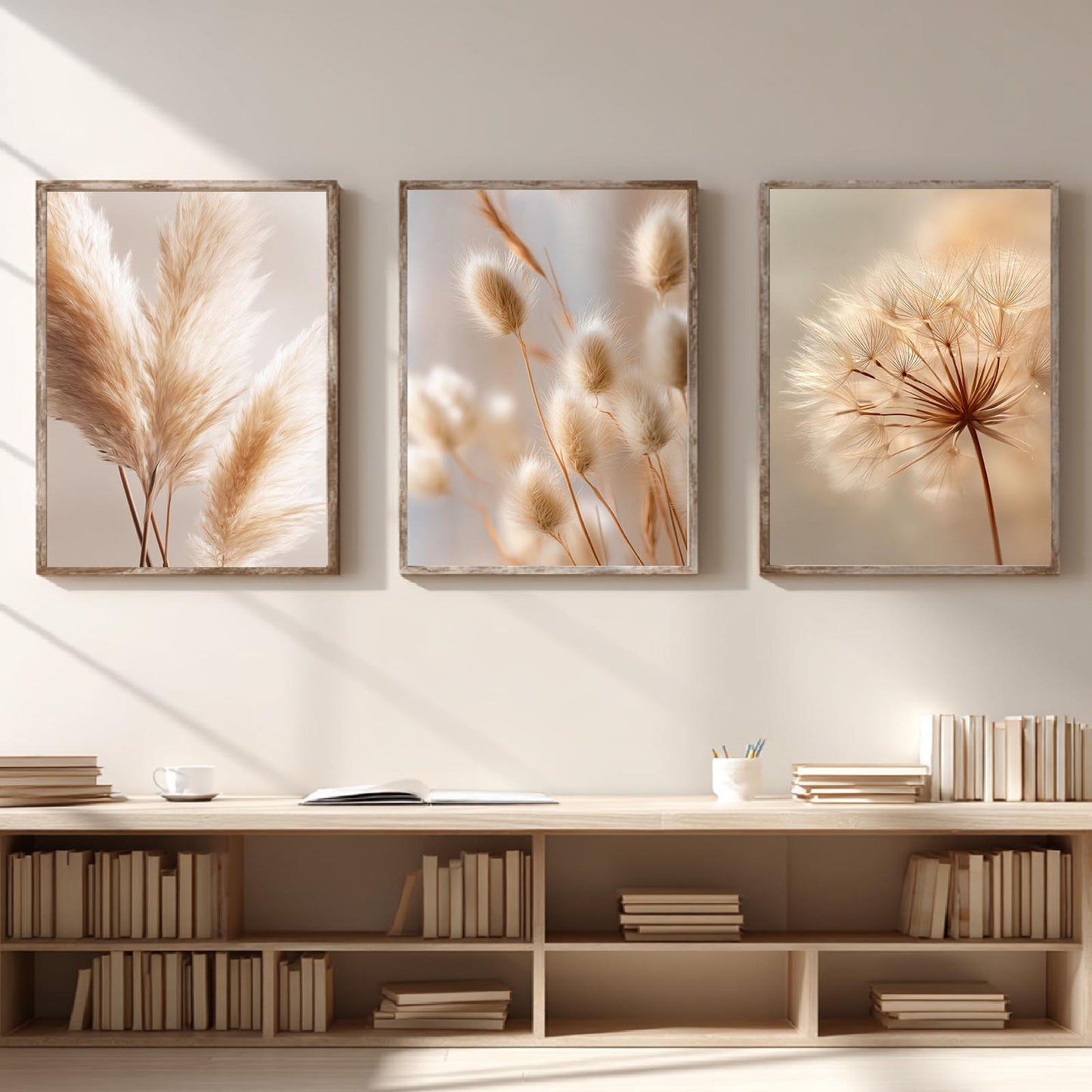Modern Beige Dandelion Pampas Grass
