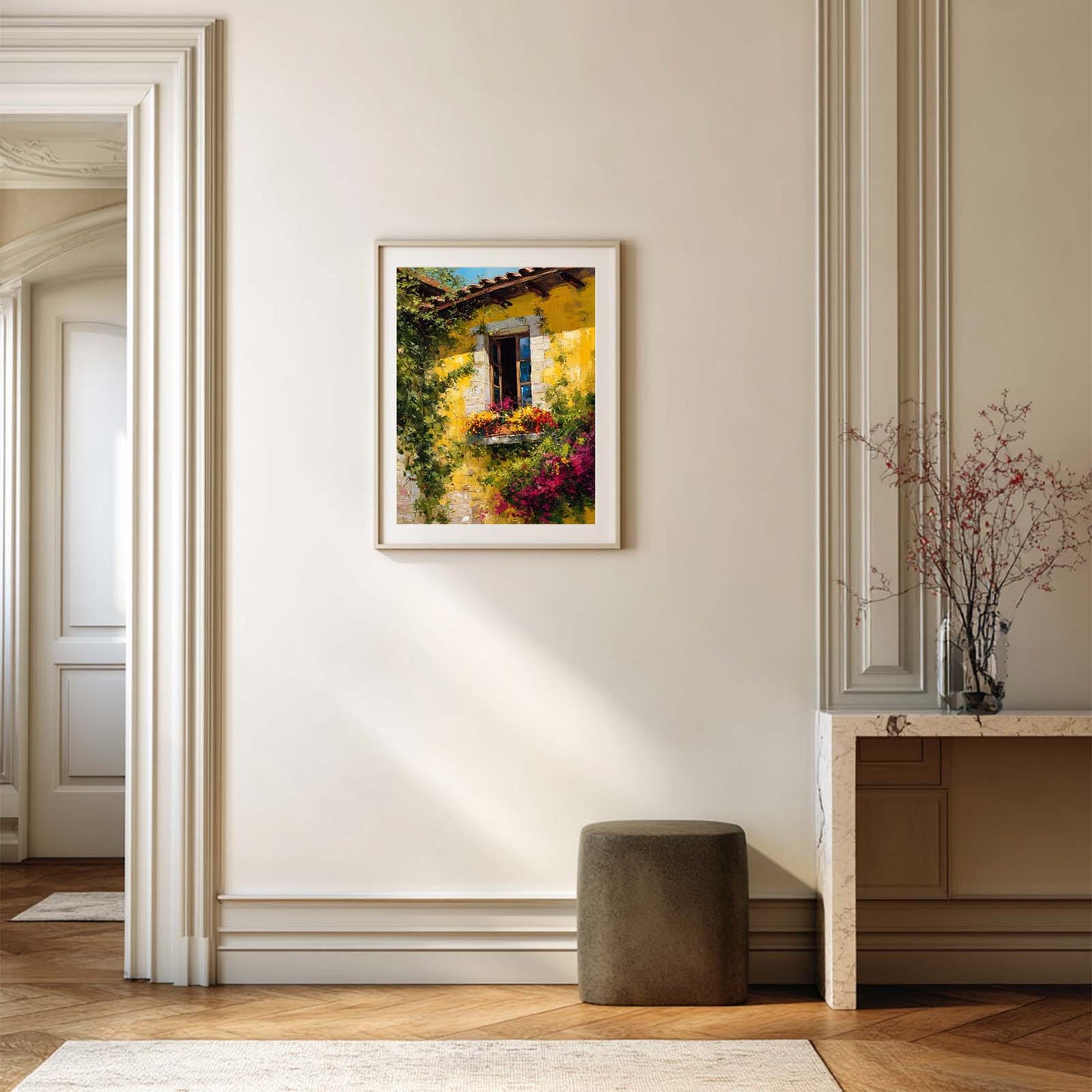Abstract Country Style Floral Canvas Painting