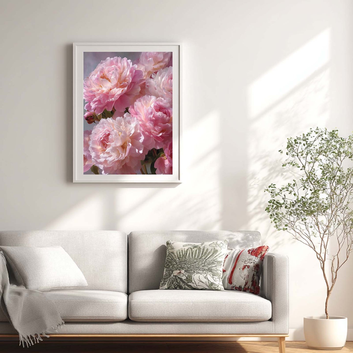 Abstract Pink Flower Canvas Painting Wall Art for Living Room Bedroom Decoration, Poster Print, Frameless