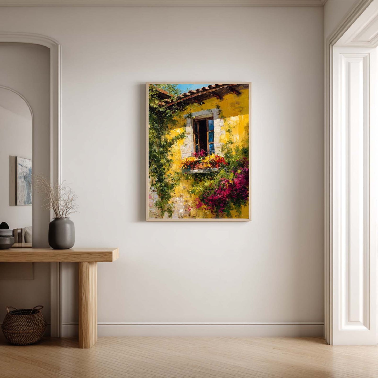 Abstract Country Style Floral Canvas Painting