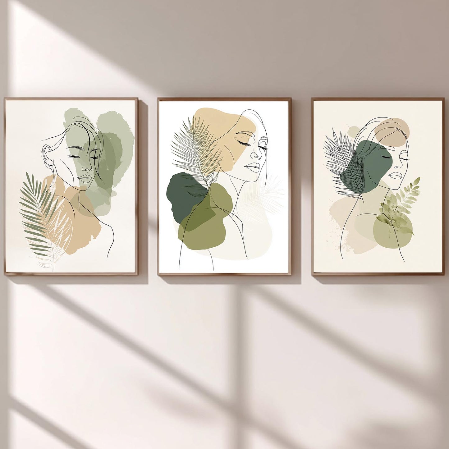 Minimalism Green Plants Women Lines