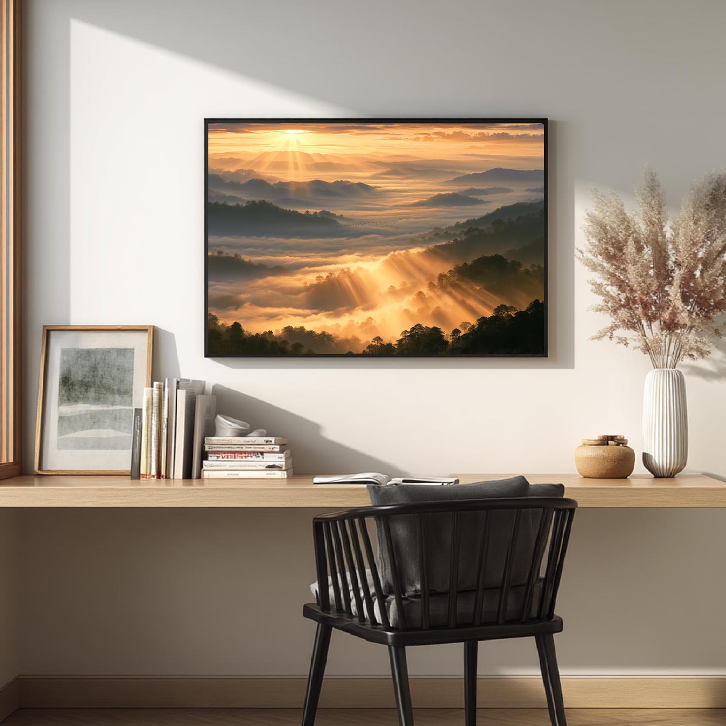 Landscape Sunrise Morning Fog Abstract